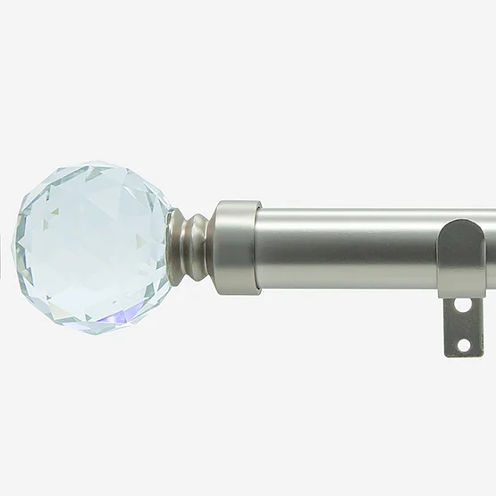 28mm Allure Classic Brushed Steel Crystal Eyelet pole