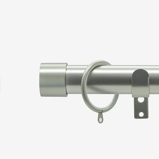 28mm Allure Classic Brushed Steel End Cap Bay Window pole