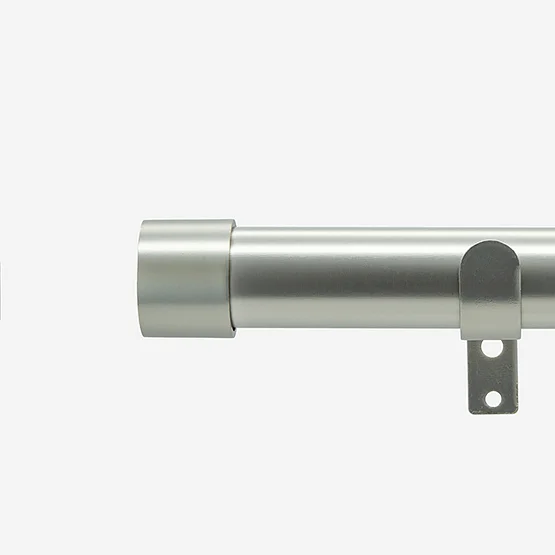 28mm Allure Classic Brushed Steel End Cap Bay Window Eyelet pole