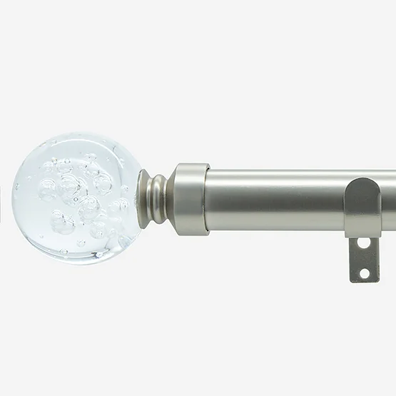 28mm Allure Classic Brushed Steel Glass Bubbles Eyelet pole
