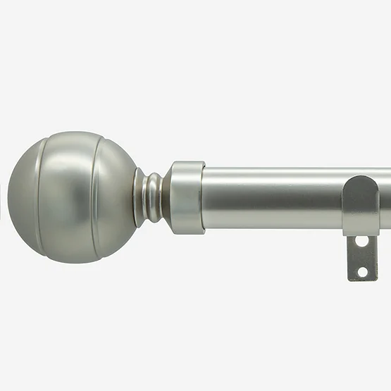 28mm Allure Classic Brushed Steel Lined Ball Eyelet pole