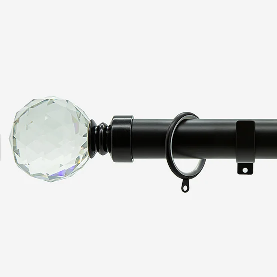 28mm Allure Classic Matt Black Crystal pole