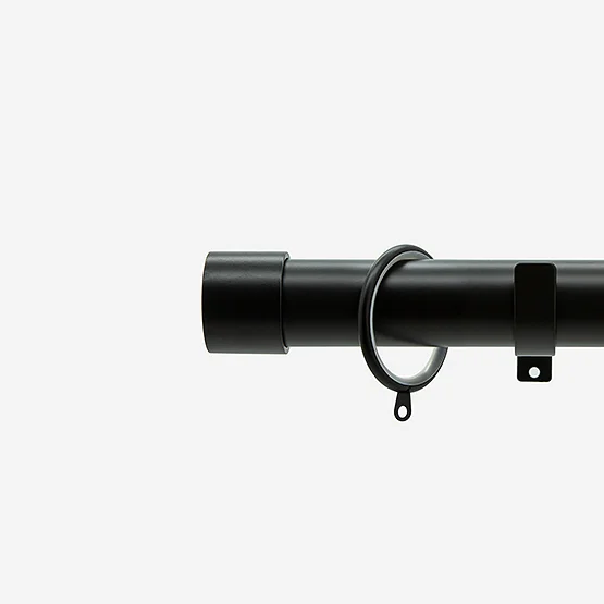28mm Allure Classic Matt Black End Cap Bay Window pole