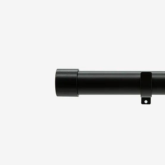 28mm Allure Classic Matt Black End Cap Eyelet Bay Window pole