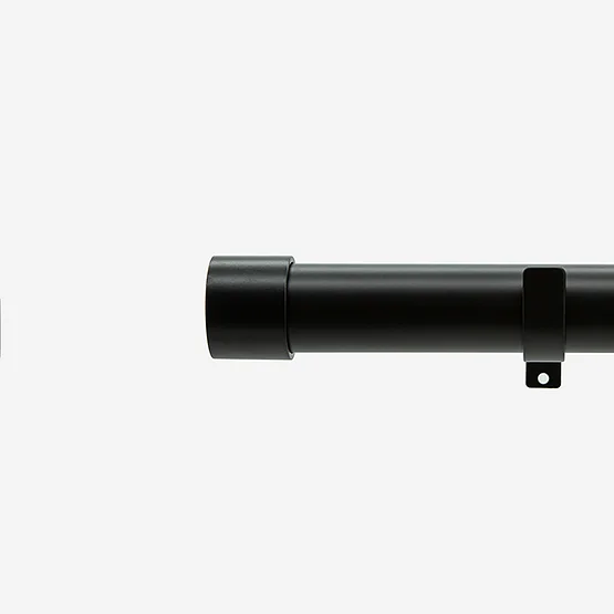 28mm Allure Matt Black End Cap Eyelet pole