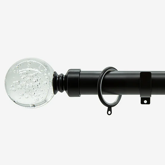 28mm Allure Classic Matt Black Glass Bubbles Bay Window pole