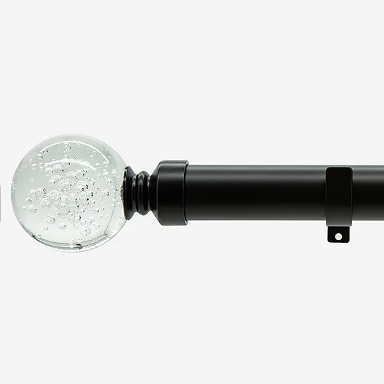 28mm Allure Matt Black Glass Bubbles Eyelet pole