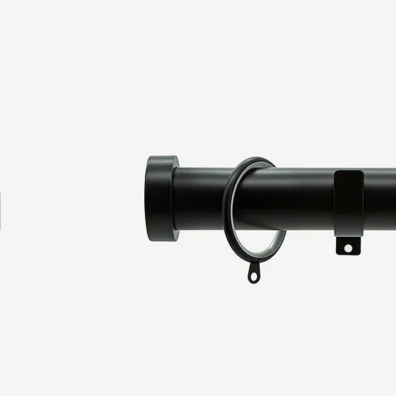 28mm Allure Classic Matt Black Stud Curtain Pole pole