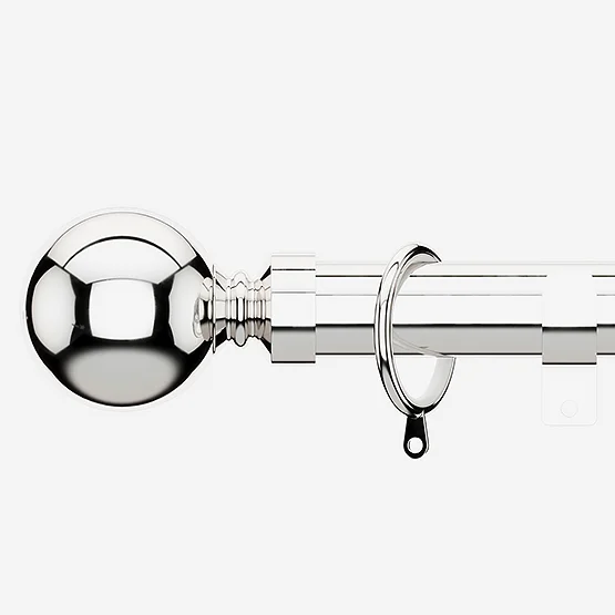 28mm Allure Classic Polished Chrome Ball pole