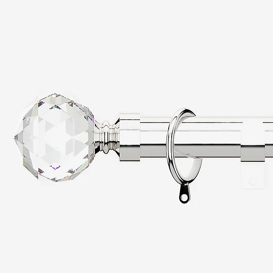 28mm Allure Classic Polished Chrome Crystal pole
