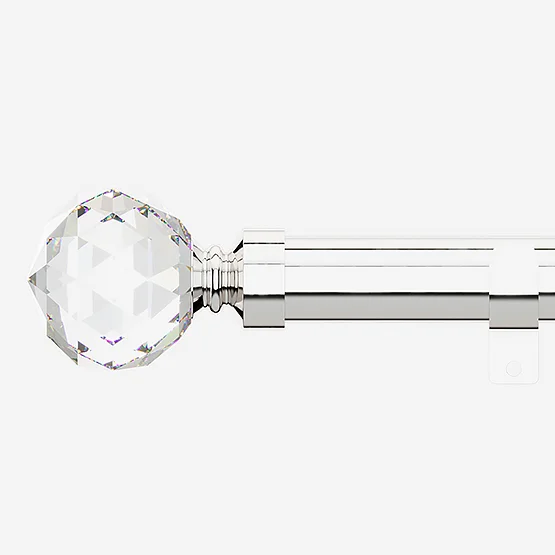 28mm Allure Classic Polished Chrome Crystal Eyelet pole