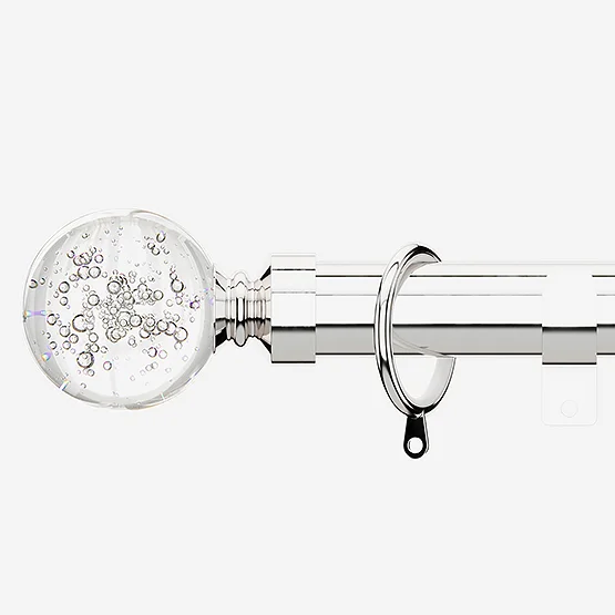 28mm Allure Classic Polished Chrome Glass Bubbles pole