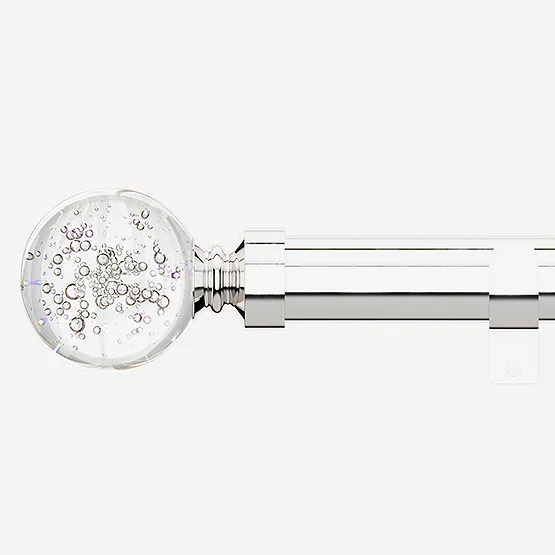 28mm Allure Classic Polished Chrome Glass Bubbles Eyelet pole