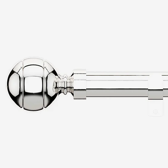 28mm Allure Classic Polished Chrome Ribbed Ball Eyelet pole