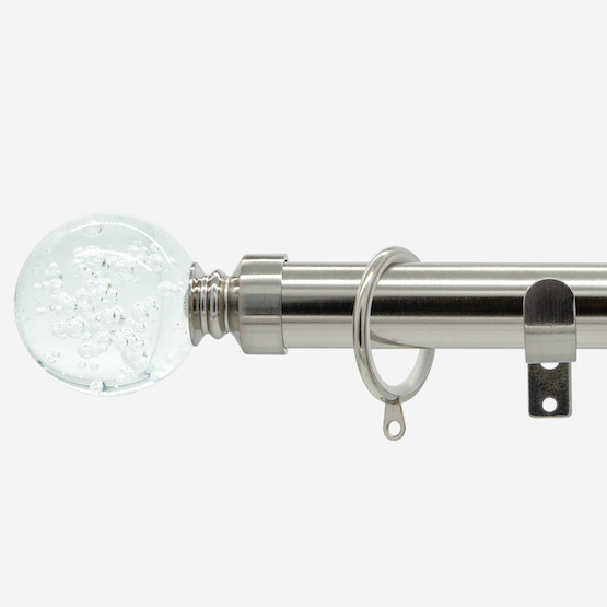 28mm Allure Classic Stainless Steel Effect Glass Bubbles pole