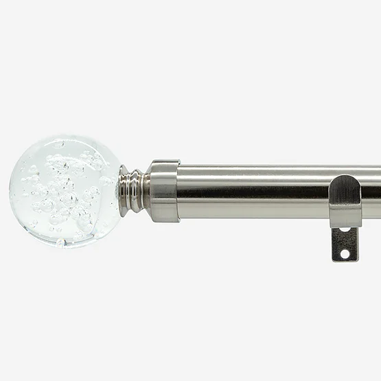 28mm Allure Classic Stainless Steel Effect Glass Bubbles Eyelet Bay Window pole