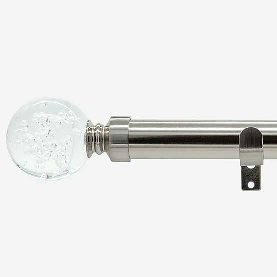 28mm Allure Classic Stainless Steel Effect Glass Bubbles Eyelet pole