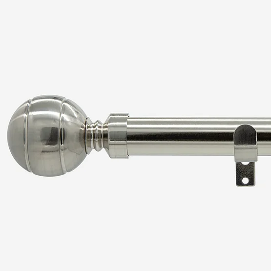 28mm Allure Classic Stainless Steel Effect Ribbed Ball Eyelet Bay Window pole