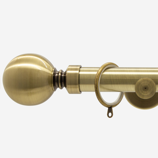 28mm Allure Signature Antique Brass Ball Curtain Pole