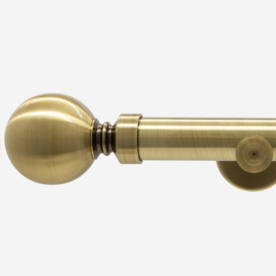 28mm Allure Signature Antique Brass Ball Eyelet Curtain Pole