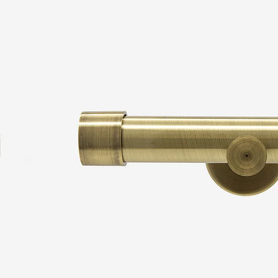 28mm Allure Signature Antique Brass End Cap Eyelet pole