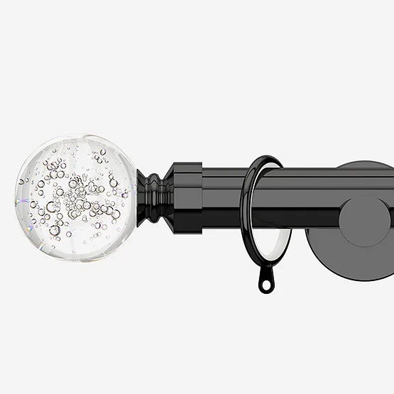 28mm Allure Signature Black Nickel Glass Bubbles pole