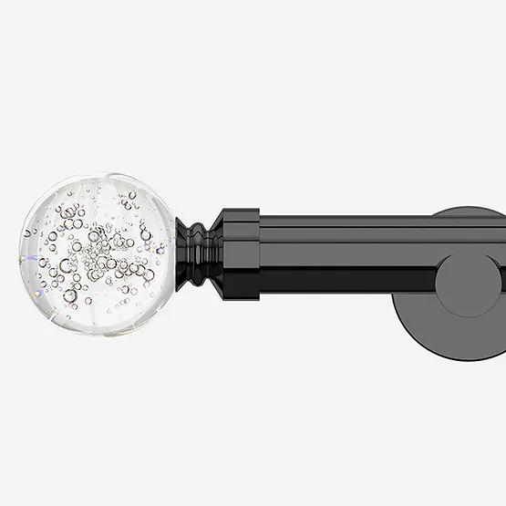 28mm Allure Signature Black Nickel Glass Bubbles Eyelet pole