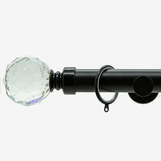 28mm Allure Signature Matt Black Crystal pole