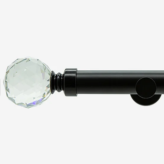 28mm Allure Signature Matt Black Crystal Eyelet pole