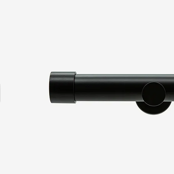 28mm Allure Signature Matt Black End Cap Eyelet pole