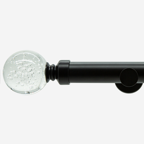 28mm Allure Signature Matt Black Glass Bubbles Eyelet pole