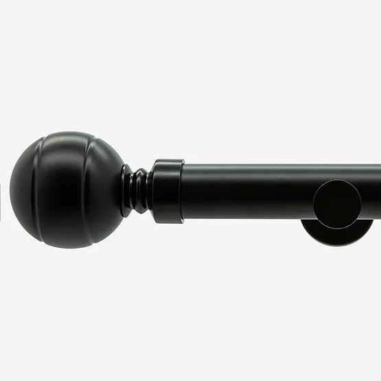 28mm Allure Signature Matt Black Ribbed Ball Eyelet pole
