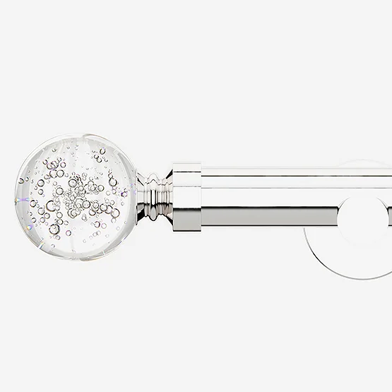 28mm Allure Signature Polished Chrome Glass Bubbles Eyelet pole