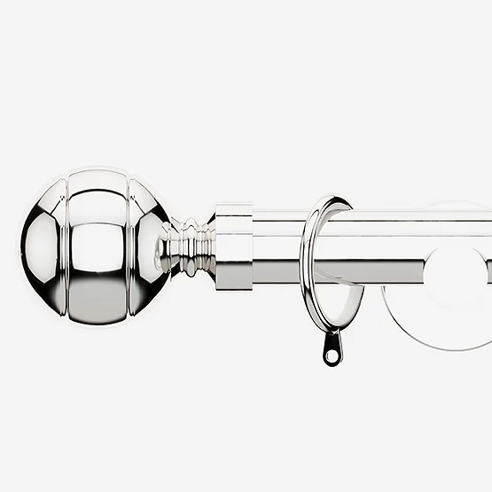 28mm Allure Signature Polished Chrome Ribbed Ball pole
