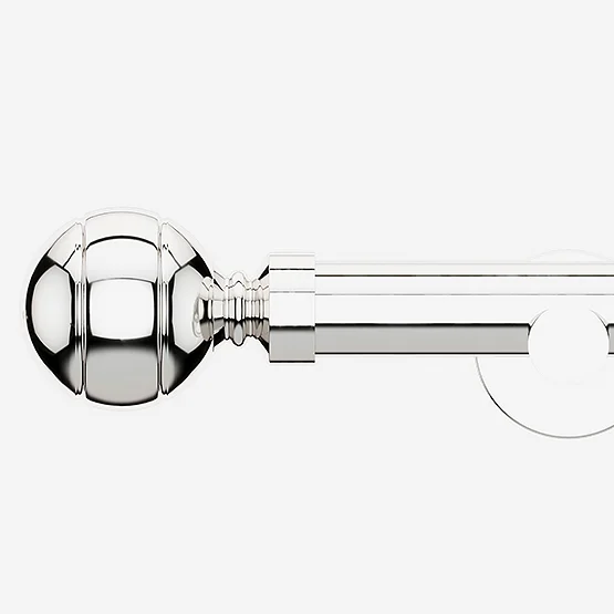 28mm Allure Signature Polished Chrome Ribbed Ball Eyelet pole