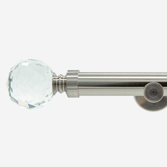 28mm Allure Signature Stainless Steel Crystal Eyelet Curtain Pole