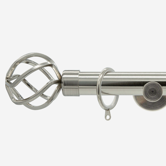 28mm Allure Signature Stainless Steel Effect Cage Curtain Pole