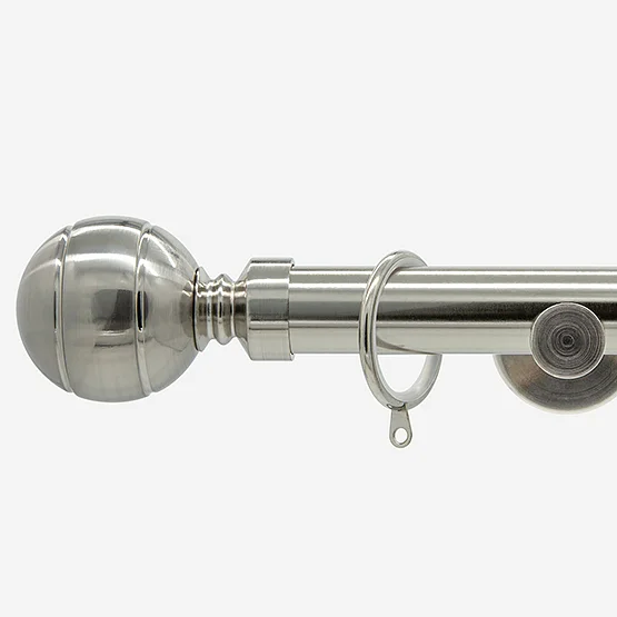 28mm Allure Signature Stainless Steel Ribbed Ball pole
