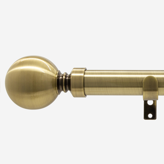 35mm Allure Classic Antique Brass Ball Finial Eyelet Curtain Pole