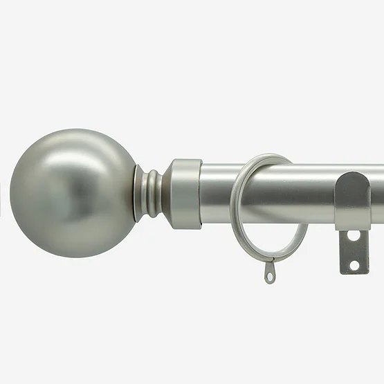 35mm Allure Classic Brushed Steel Ball pole