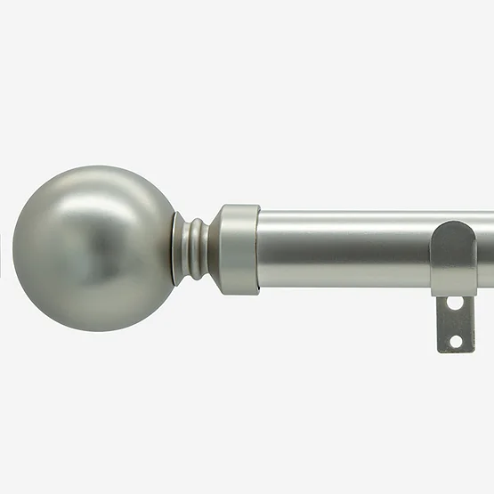 35mm Allure Classic Brushed Steel Ball Eyelet pole