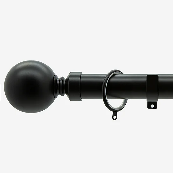 35mm Allure Classic Matt Black Ball Finial pole