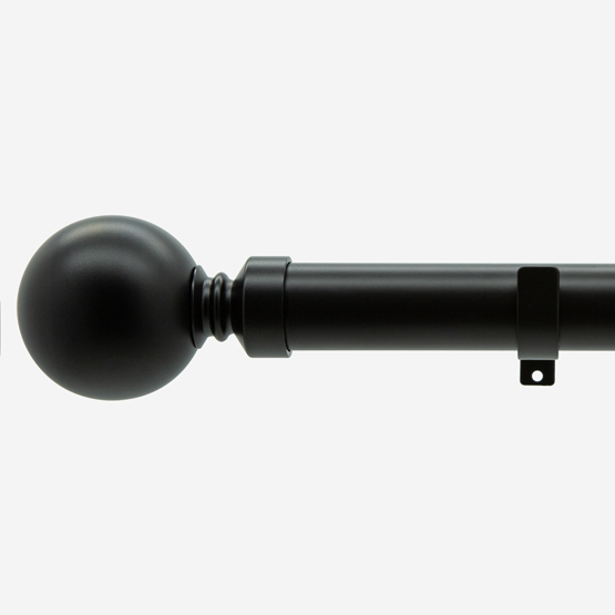 35mm Allure Classic Matt Black Ball Finial Eyelet Curtain Pole
