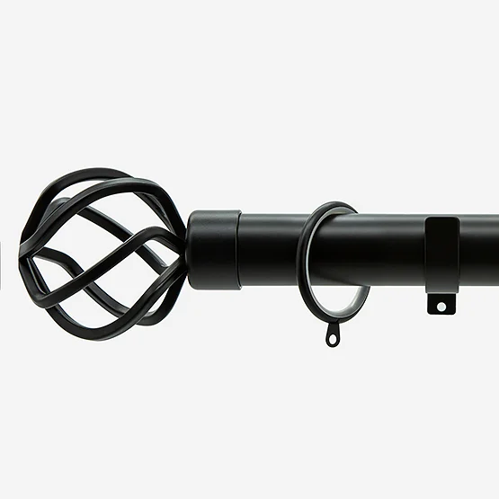 35mm Allure Classic Matt Black Cage Finial pole