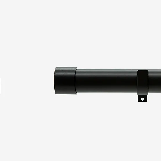 35mm Allure Classic Matt Black End Cap Finial Eyelet pole