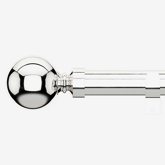 35mm Allure Classic Polished Chrome Ball Finial Eyelet pole