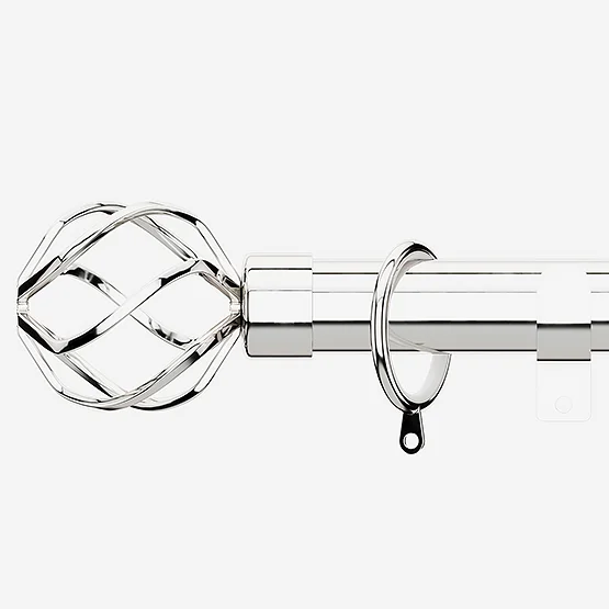 35mm Allure Classic Polished Chrome Cage Finial pole