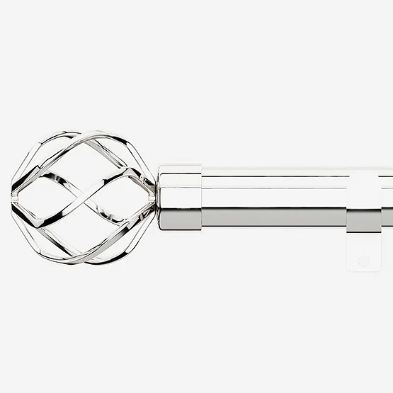 35mm Allure Classic Polished Chrome Cage Finial Eyelet pole
