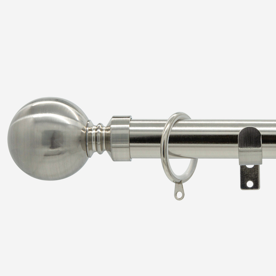 35mm Allure Classic Stainless Steel Ball Finial Curtain Pole