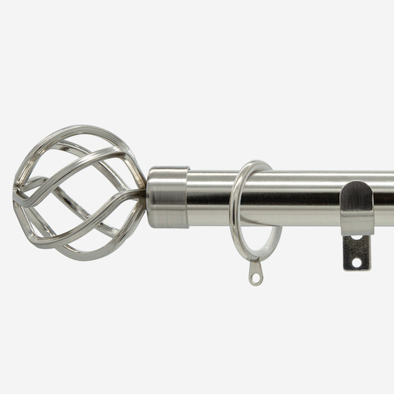35mm Allure Classic Stainless Steel Cage Finial Curtain Pole